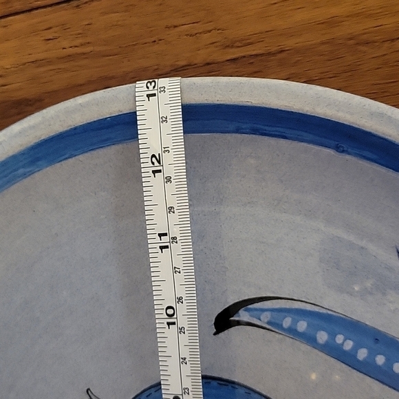 Vtg, Tonala Mexican Folk Art, Large Serving Plate, Bird, Blue, Artist Signed - Picture 12 of 12